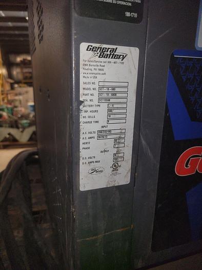 Used General Battery SC1-18-680 36V Lead Acid Battery Charger 680 Amp Hr. Rate