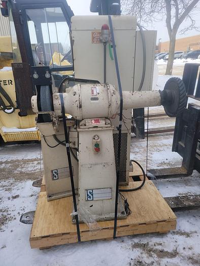 Used 3 Hp Setco 12” Pedestal Grinder & Belt Sander Combo w/Air-Rester Collector