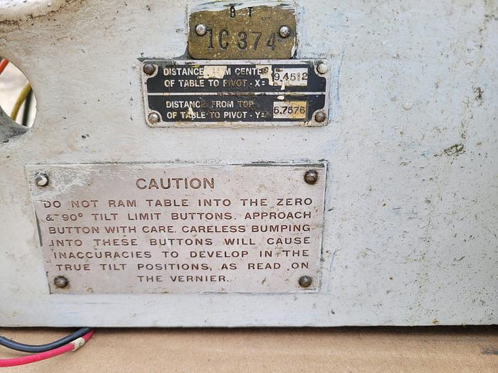 Used Pratt & Whitney 24” Motorized Tilting Rotary Table M-1896