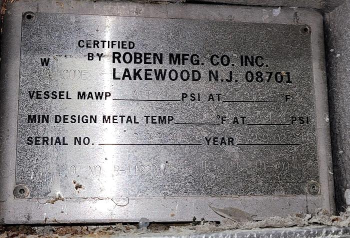 Used SST SacMaster 2 Ton Bulk Bag Discharging System w/Mixing & Storage Tank