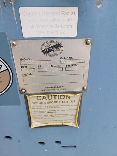 Used Hartzell 100 Hp Blower Fan 33750 CFM A03-1-443BC100STFEW3 Blower Fan RPM 1293