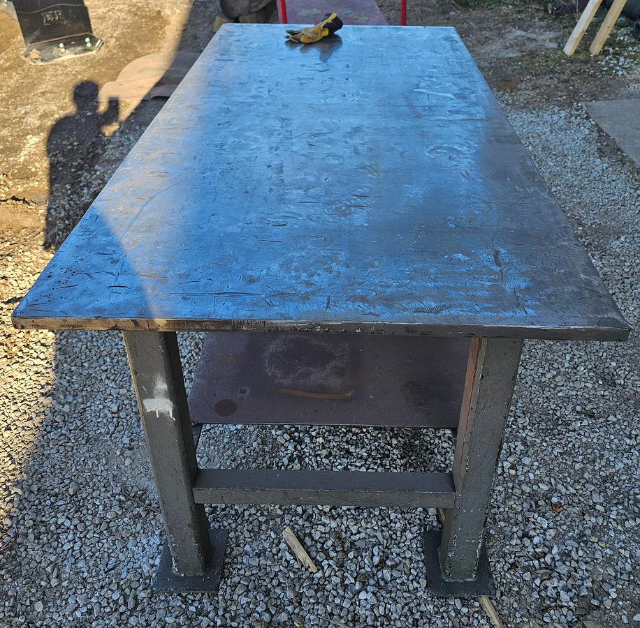 Used 36" x 72" Heavy-Duty Steel Fabrication Table | 1" Thick Top | 34" Height
