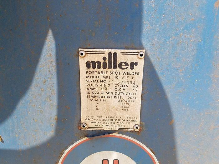Used 10KVA Miller PortableSpot Welder on Stand w/cooler Model #: MPS-10-AFT