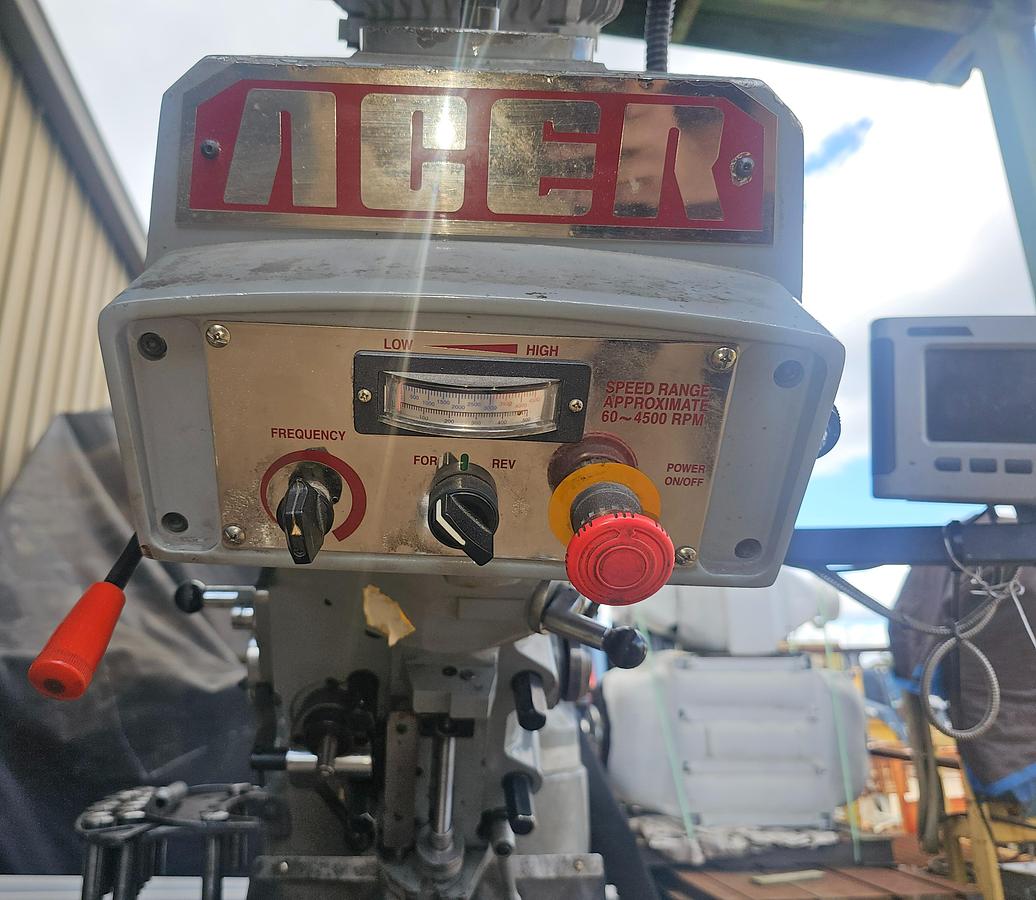 Used 2012 3 Hp ACER E-Mill EVS-3VSII Knee Mill , 9" x 49" Table Acurite DRO