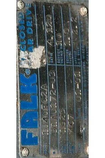 Used 10 Hp FALK Enclosed Gearbox Drive 4.12 Reduction Ratio #1040FC2A, 1925 RPM Input