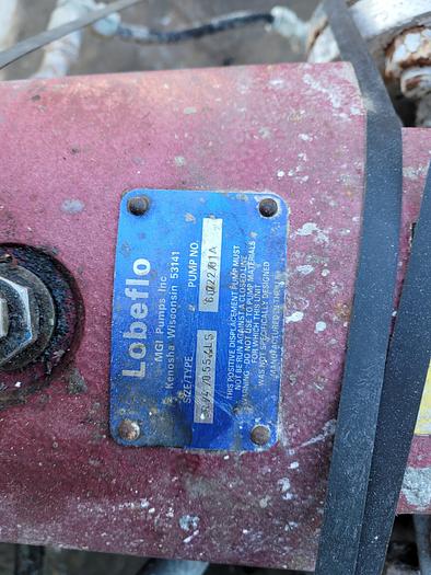 Used Lobeflo SST Positive Displacment Lobe Pump SR/4/055/LS w/15 Hp Drive Motor