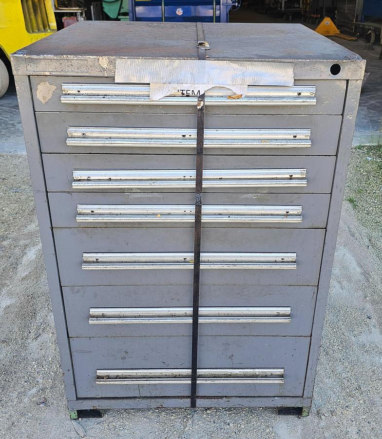Used Stanley Vidmar 7 Drawer Modular Tooling Cabinet 30" x 27.5" x 44" Industrial Gray