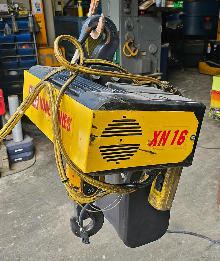 Used KoneCranes 3 Ton Electric Chain Hoist 16/4 FPM w/Pendant XN163.00015TS16T2