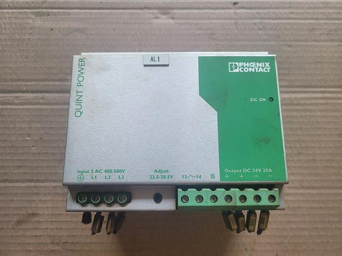 Used Phoenix Contact QUINT-PS-3x400-500AC/24VDC/20 Power Supply 120266.6