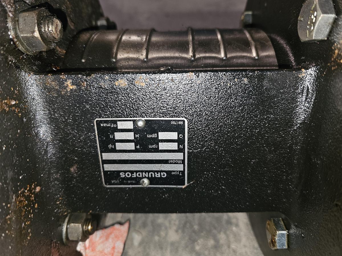Used Grundfos CRK8-40 U-W-A-AUUV Pump 3 Hp Baldor Motor 53 GPM Flow Rate