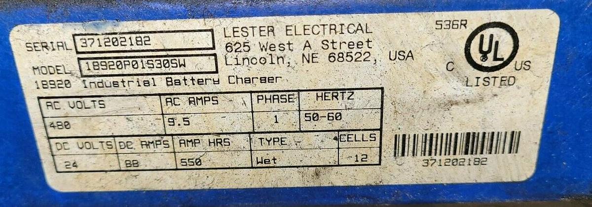 Used Powerhouse 18920P01530SW Industrial 24V Forklift Lead Acid Battery Charger