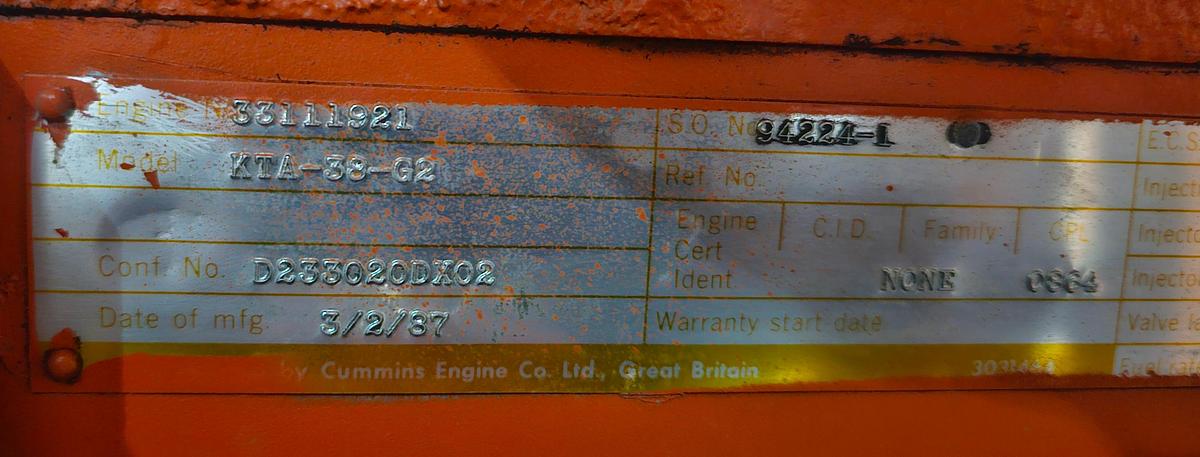 Used 800 kW DMT Diesel Generator | Cummins KTA38-G2 Engine | 1000 kVA | Standby