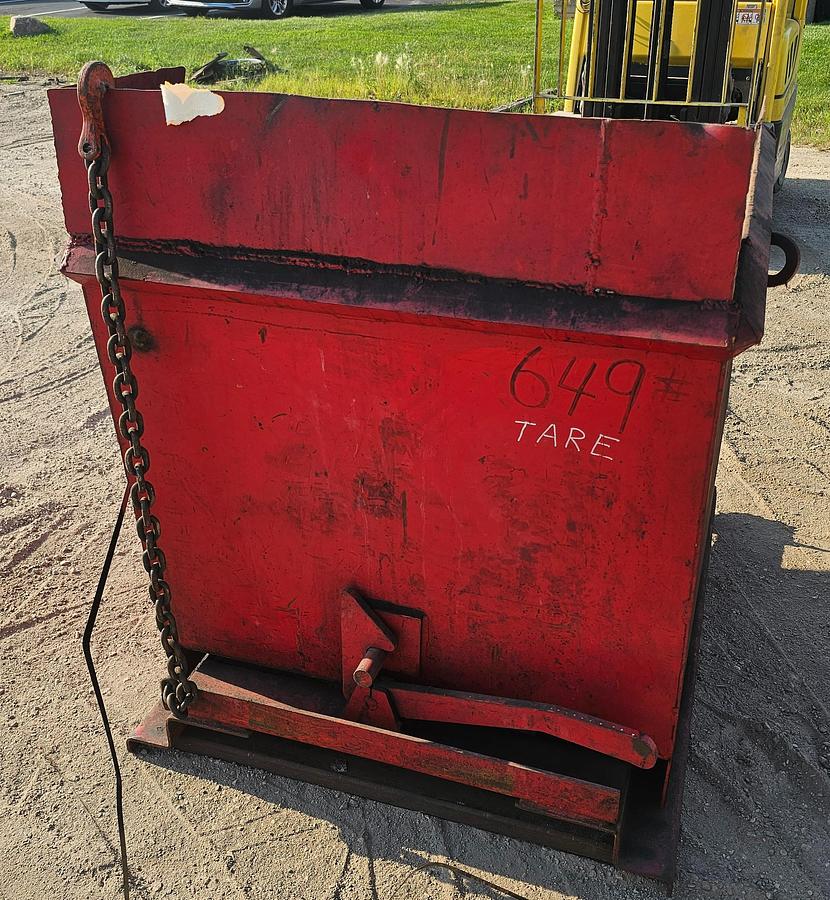 Used Roura Style 3/4 Cu. Yard Self Dumping Hopper on Castors 60" x 36" x 31" 