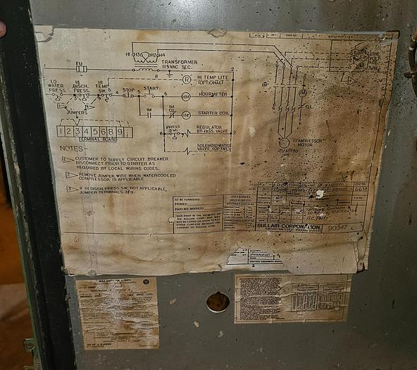 Used 40 Hp Sullair 10B-40H Portable Cart Mounted Rotary Screw Air Compressor