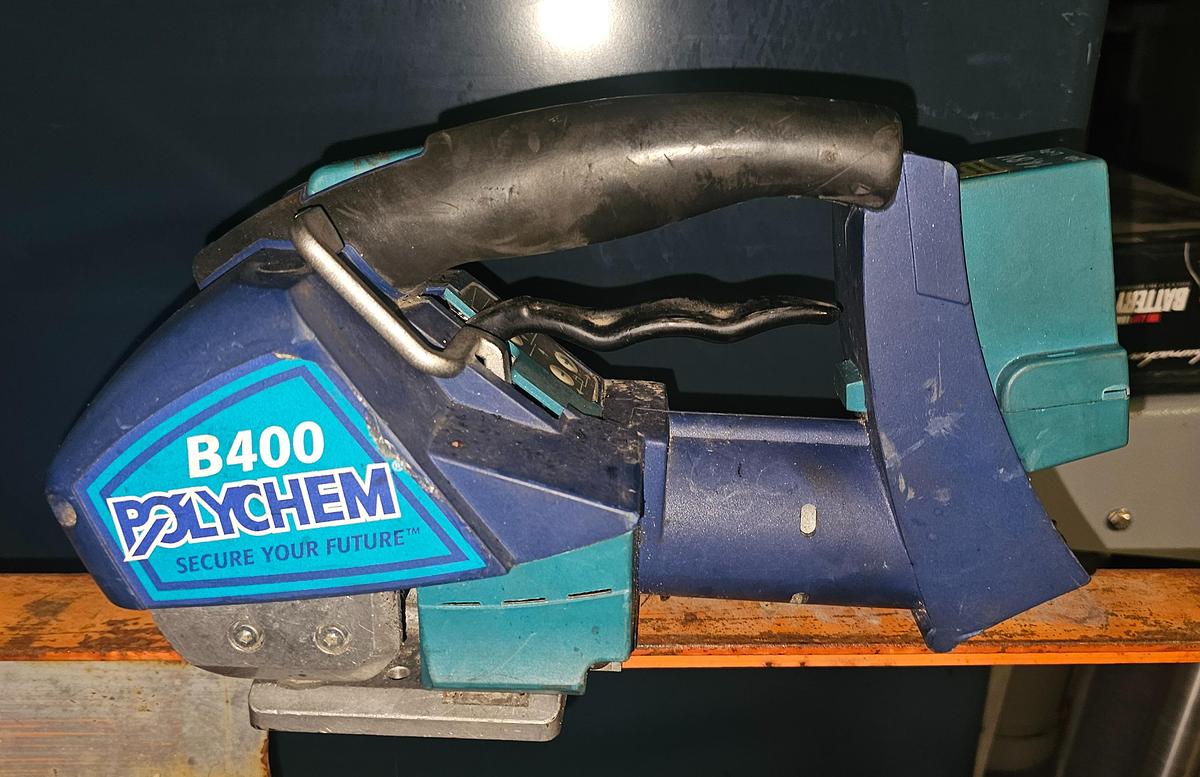 Used Polychem B400 Plastic Strapping Weld Tool 14.8V Battery 