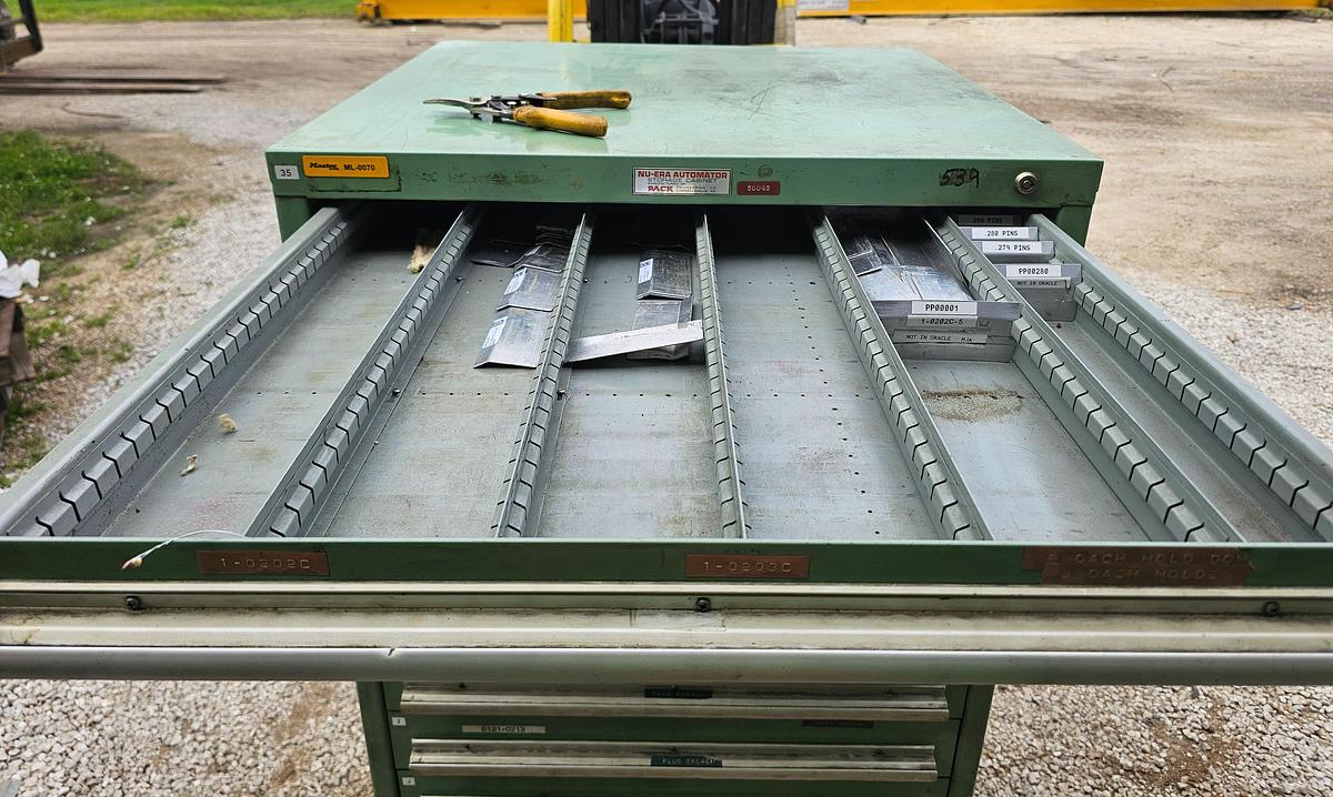 Used Nu-Era 15 Drawer Automator Ball Bearing Tooling Cabinet 28.5" x 28.5" x 60"