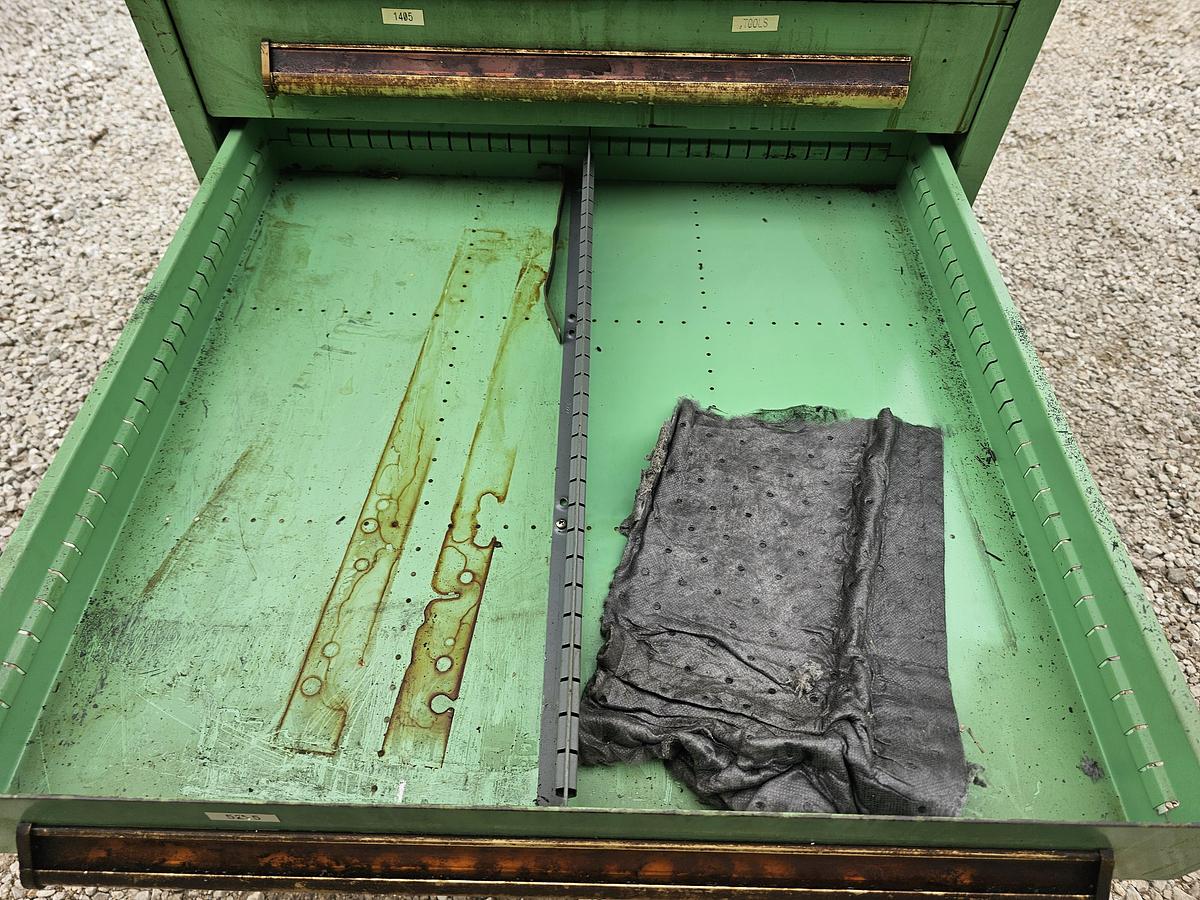 Used 12 Drawer Equipto Industrial Parts Storage Tooling Cabinet 30" x 28" x 57"