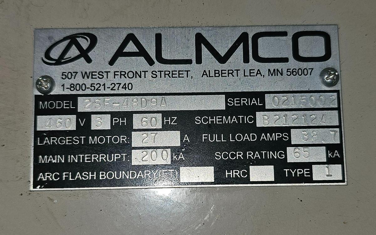 Used 48" Programmable Almco 2SF-48DRA Vibratory Deburring Tub 2x Spindles & Enclosure