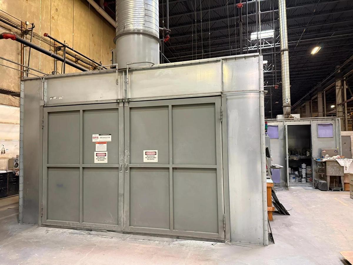 Used GFS CDG-1610PSB-30-S-CU-S Crossdraft Spray Booth 16' x 10' x 30' w/Mix Room & Air Makeup Unit