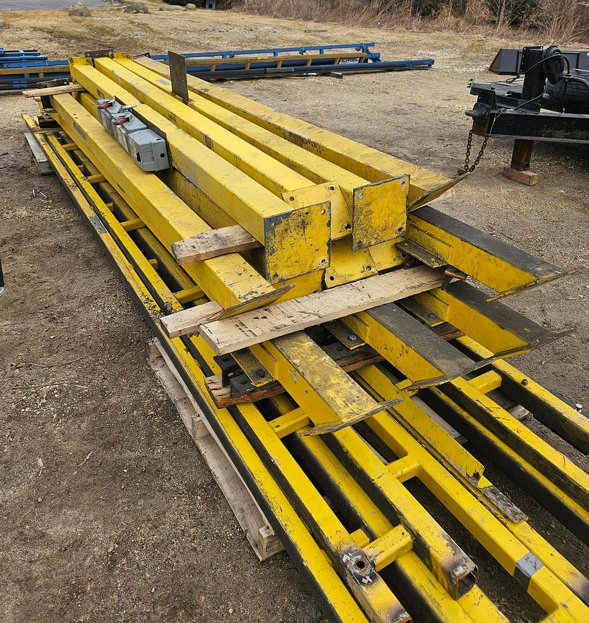 Used 16' Span x 60' Runway CM Loderail 1000 lb Modular Freestanding Workstation Bridge Crane 