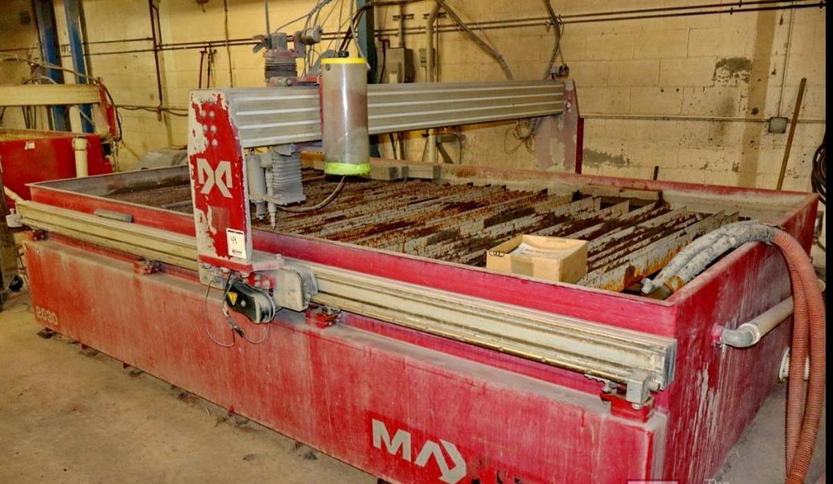 Used 2010 Omax Maxiem 2030 CNC Waterjet Cutting System & Abrasive Blast Hopper 