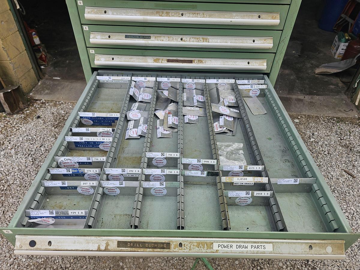 Used 16 Drawer Nu-Era Automator Modular Ball Bearing Tooling Cabinet 28.5" x 28.5" x 60"