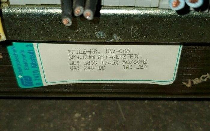 Used Elektrotechnik Transformer Nr. 137-008, 3 Phase, Pri. 380VAC, Out 24VDC