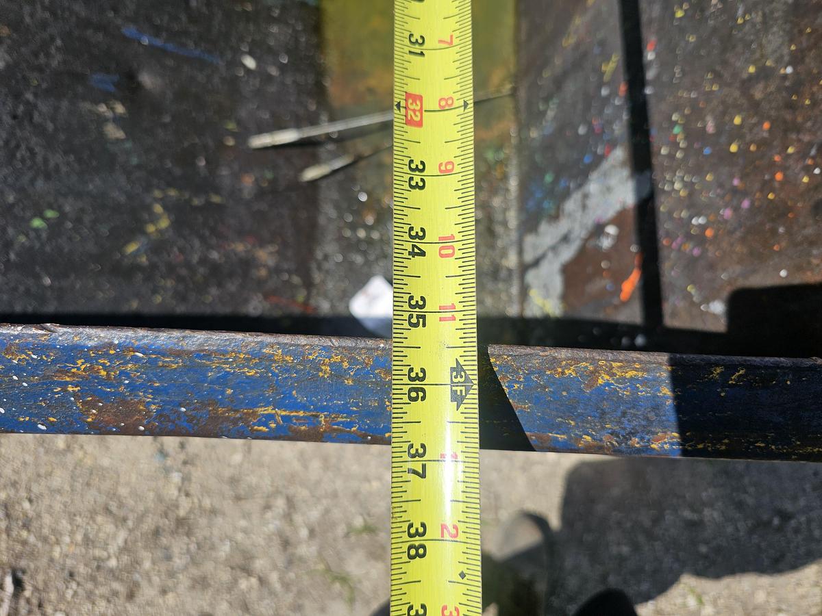 Used 1 Cu. Yard Roura Style Portable Self Dumping Trash Hopper, Castor Mounted 