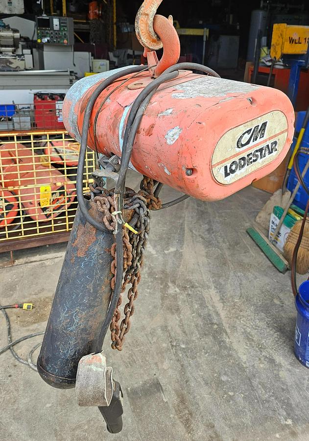 Used 2 Ton CM Lodestar Electric Chain Hoist Model R 15' Lift w/Pendant Control 