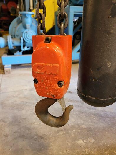 Used 2 Ton CM Valustar WR Electric Chain Hoist, 15' Lift, 8 FPM, 208-240/460V 3 ph