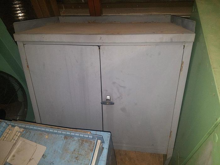 Used 36'' x 35'' x 24'' 2 Door Grey Cabinet with Benchtop Surface