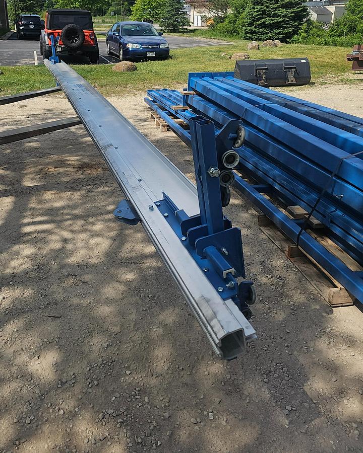 Used 1000 lb (1/2 Ton) Gorbel 28' Span x 52' Runway Freestanding Bridge Crane System & Hoist