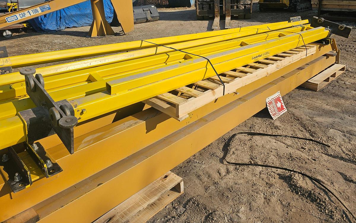 Used 15' Span x 30' Runway CM Lode Rail Modular 1 Ton Freestanding Workstation Crane & Hoist