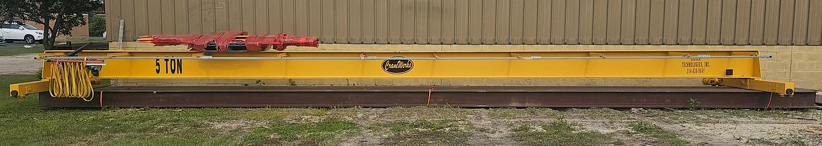 Used 5 Ton Crane Werks 45' x 120' Free Standing Overhead Bridge Crane & RM Hoist