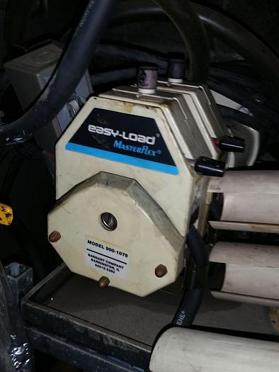 Used 2x Masterflex Easy-Load Peristaltic Pump Model #: 900-1079 mounted on cart