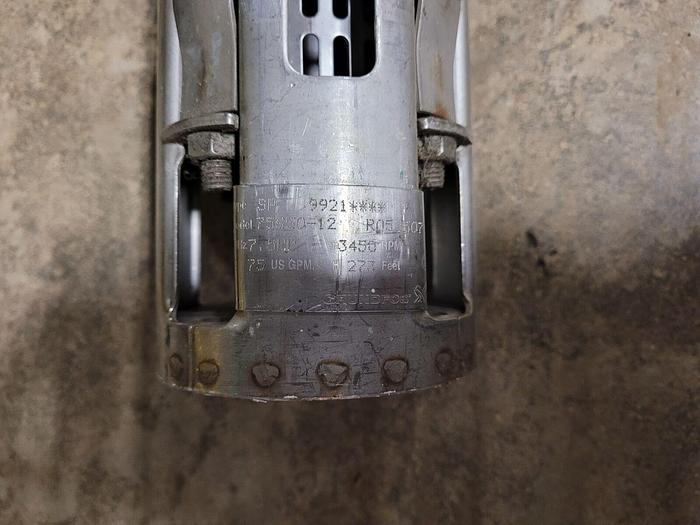 Used Grundfos 4” Submersible 75S50-12 Well Pump 75 GPM 3450 RPM