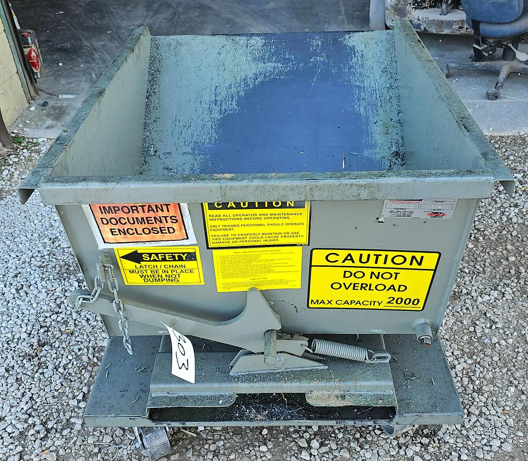 Used 1/4 Cu. Yard Hippo Hopper HH02LD Self Dumping Hopper, 2000 lb - Light Duty