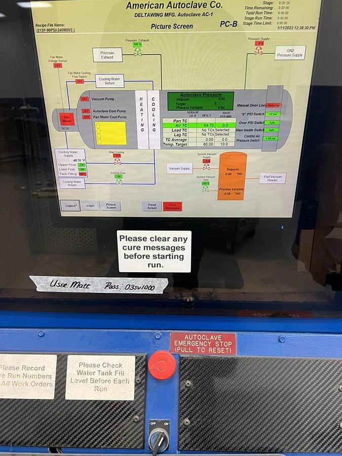 Used 9' x 20' Taricco Aerospace Autoclave | 165 PSI | Windows TCS Controls Upgrade