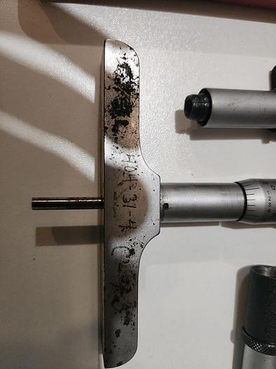 Used Starrett NO.446 Anvil & Mitutoyo .001'' Depth Micrometer Kit w/MISC Contents