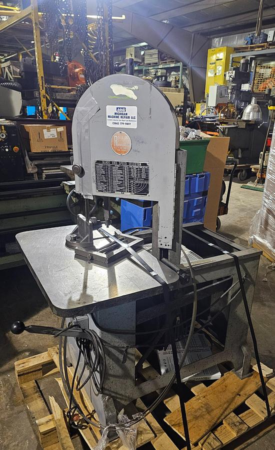 Used Roll-In EF1459 Portable Vertical Bandsaw 9" x 14" Capacity w/Clamps & Extra Blades