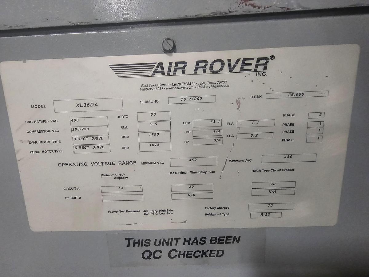 Used Air Rover XL36DA 36,000 BTU Portable Air Conditioning System