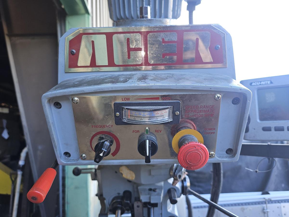 Used 2012 3 Hp ACER E-Mill EVS-3VSII Knee Mill , 9" x 49" Table Acurite DRO