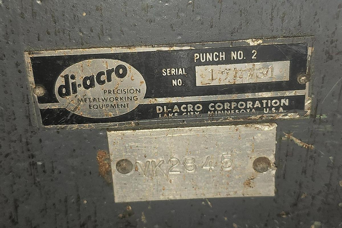 Used Di-Acro No. 2 Manual Hand Punch on Stand 