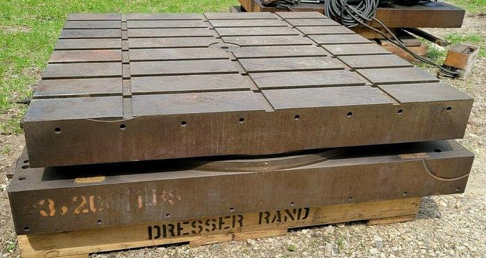 Used Large Devlieg 40" x 40" Rotary Air Lift T-Slot  Table 10-3/4" Height