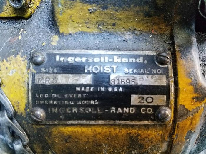 Used Ingersoll-Rand Air Hoist Size: MR5 Serial: 31695 1/4 Ton Capacity
