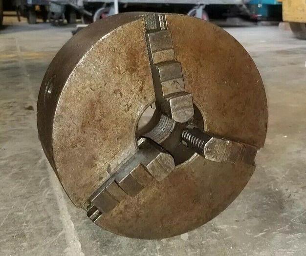 Used LeBlond 3-Jaw 10" Diameter Lathe Chuck, 5 TPI, 2-3/4" Thread Diameter