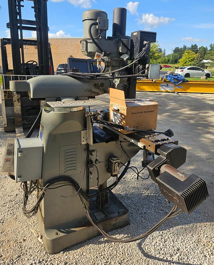 Used 3 Hp Sharp LMV-50/DVS CNC Vertical Knee Mill Acu-Rite CNC Control Collets & Vise