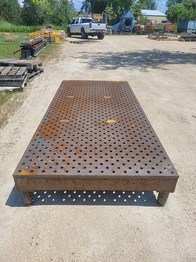 Used 55" x 118" Acorn Style Steel Precision Set-up/Welding Table 1-1/8" Tapered Holes