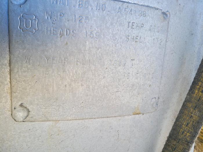 Used Kargard Industries 400 Gallon Air Tank 7′ Height x 36” Diameter 125 PSI 450* F