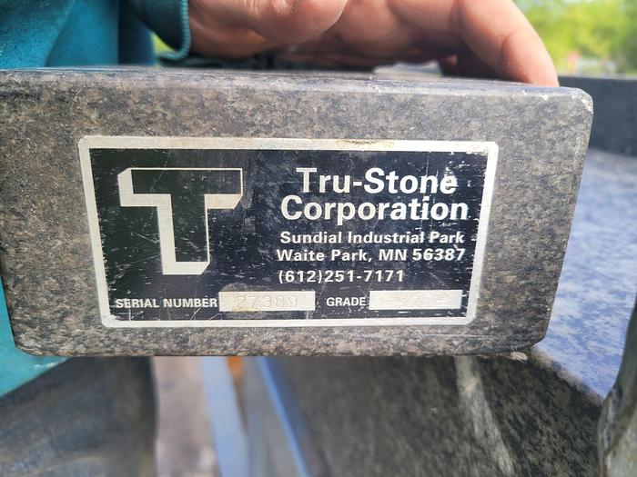 Used Tru-Stone Corporation Large 132” x 24” Granite Surface Plate on Cart Grade B